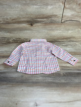 NEW Cat & Jack Plaid Button-Up Shirt Pink sz 12m