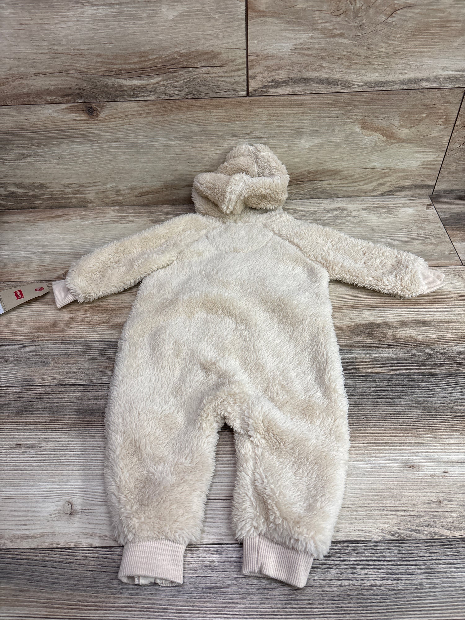 NEW Levi's Plush Hooded Coverall Beige sz 6m