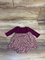 Carter's Long Sleeve Bodysuit Dress Purple sz Newborn
