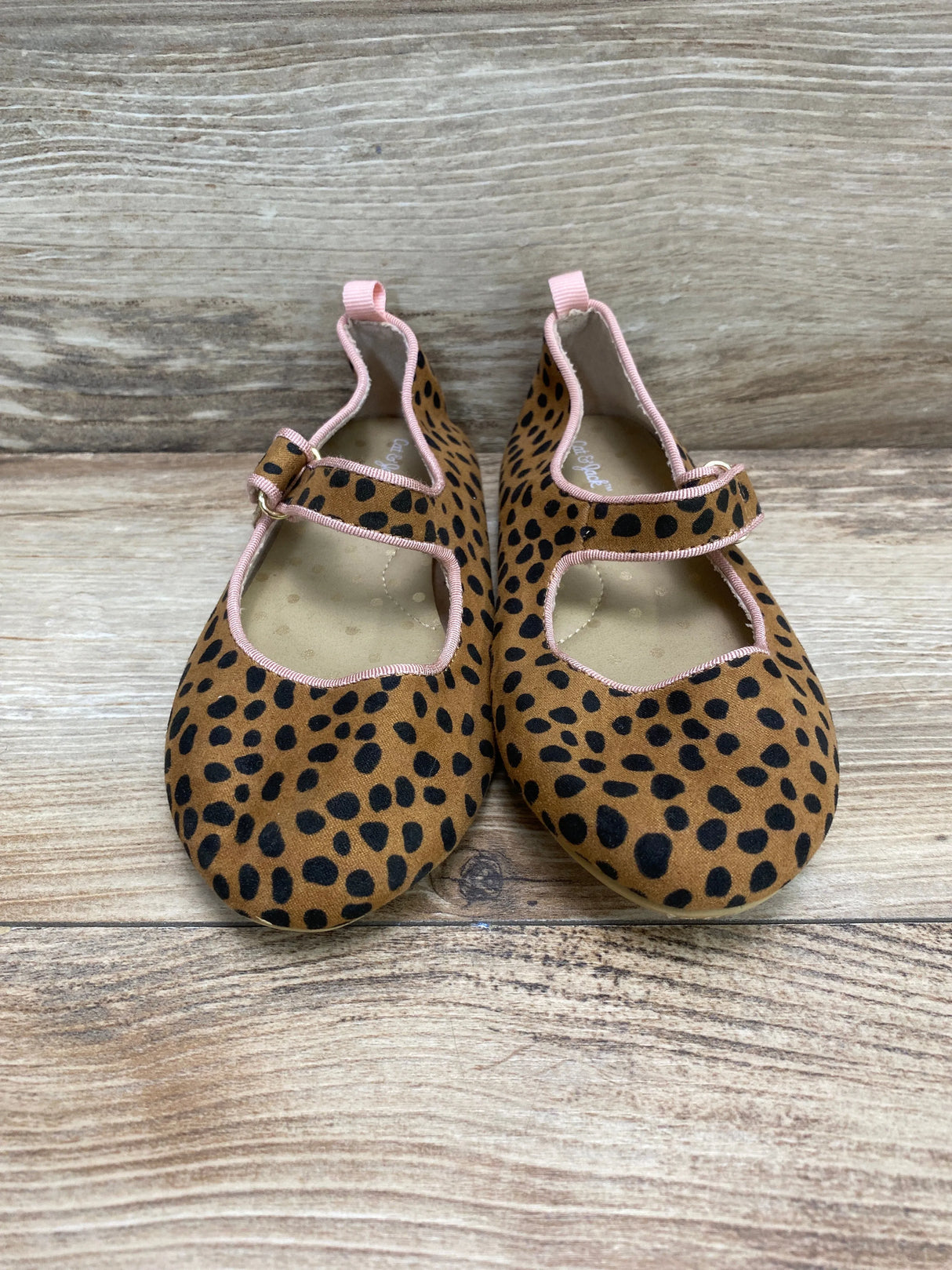 Cat & Jack Addy Ballet Flats Leopard Print Brown Sz 11c