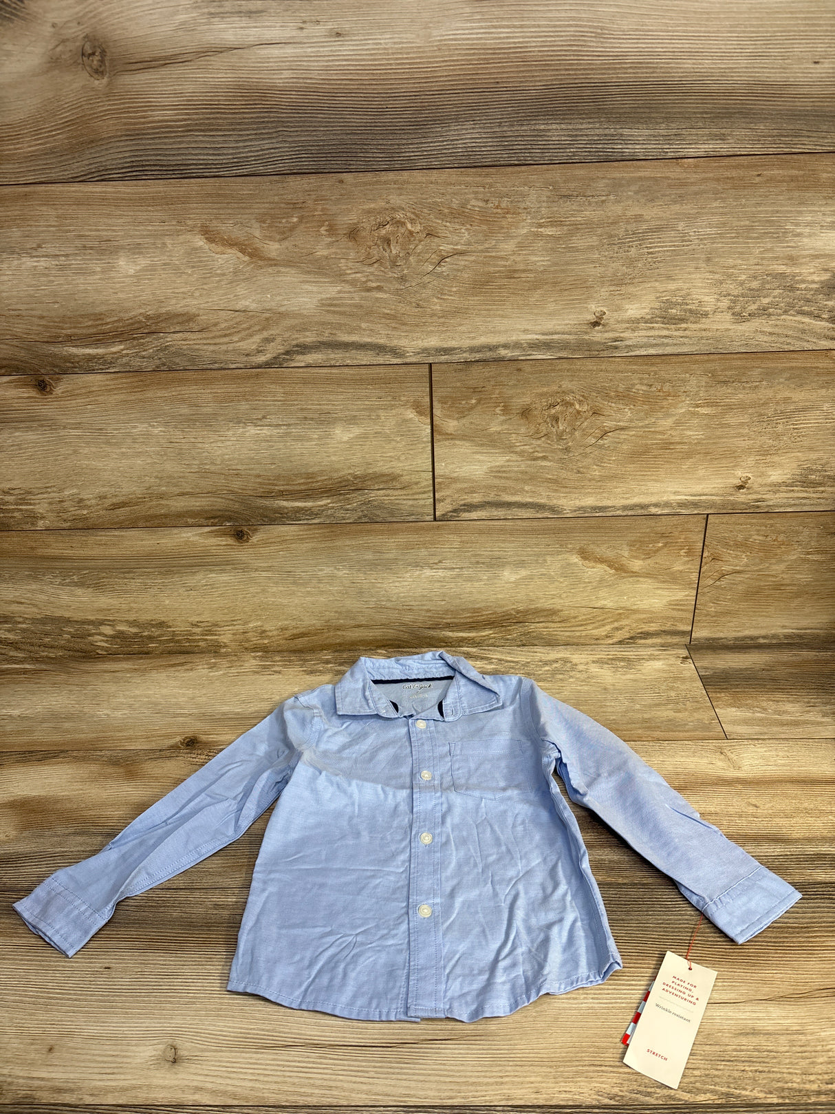 NEW Cat & Jack Button-Down Long Sleeve Shirt Blue sz 4T