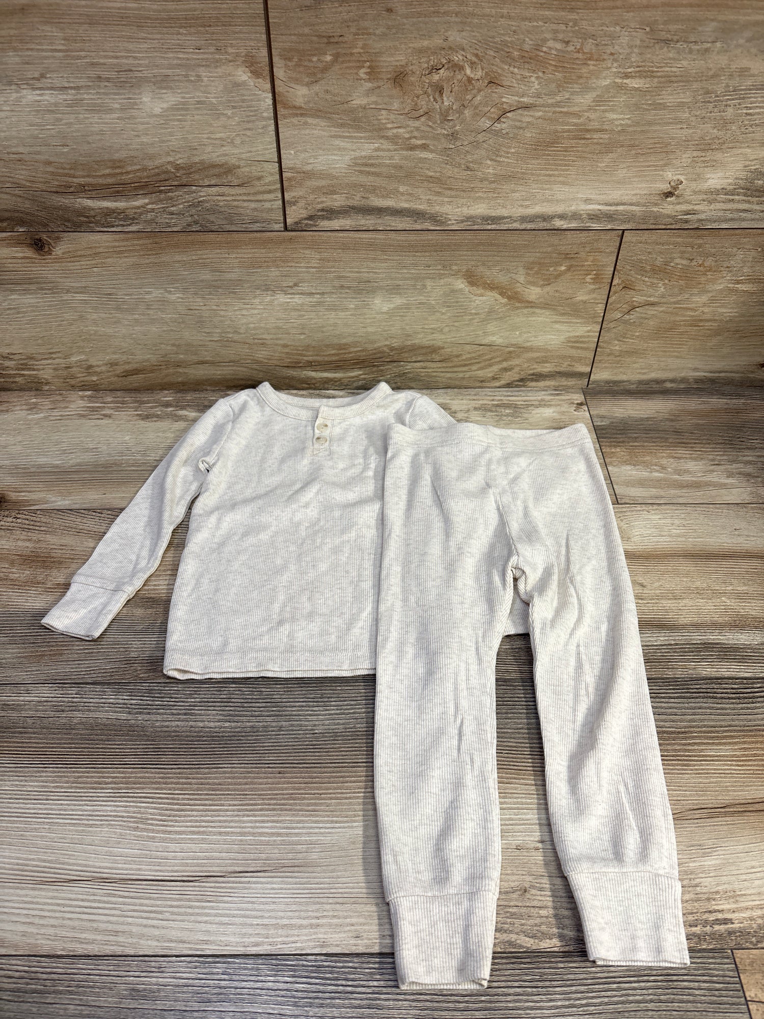Old Navy 2pc Ribbed Pajama Set Ivory sz 2T