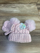 NEW Toby & Me 2pc Pom Pom Beanie & Mittens Set Pink sz 6-12m