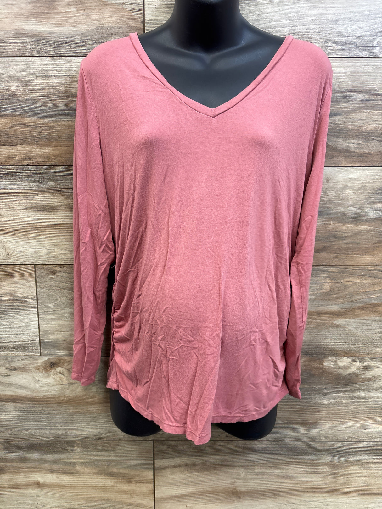 Motherhood Maternity Long Sleeve V-Neck Shirt Pink sz XL