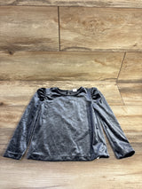 Baby Gap Velvet Long Puff Sleeve Shirt Grey sz 3T