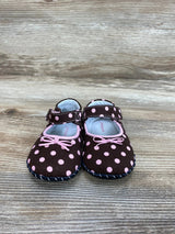 Pediped Grace Polka Dot Mary Jane Crib Shoes Brown sz 6-12m