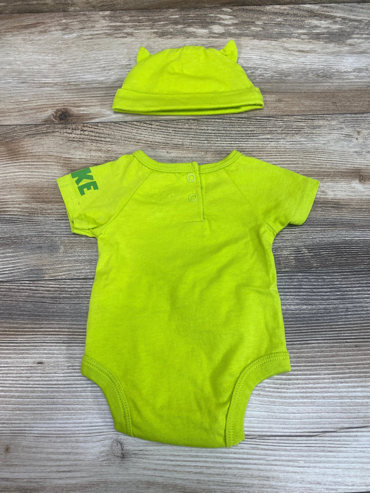 Disney Baby 2pc Mike Wazowski Bodysuit & Hat Green sz Newborn