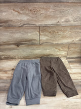Simple Joys 2pk Fleece Joggers Grey/Brown sz 24m