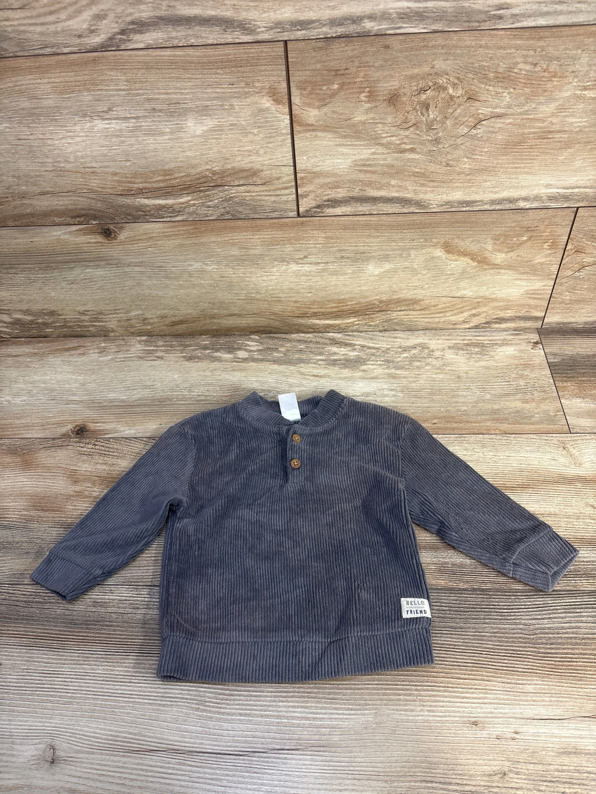 Carter's Corduroy Henley Shirt Grey sz 12m