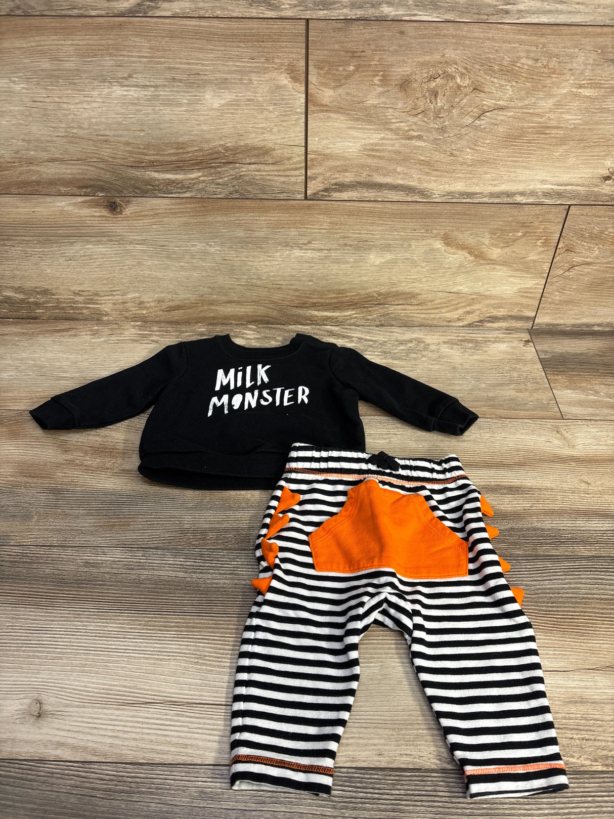 Cat & Jack 2pc Milk Monster Sweatshirt & Joggers Black sz 3-6m - Me n Mommy To Be