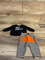 Cat & Jack 2pc Milk Monster Sweatshirt & Joggers Black sz 3-6m - Me n Mommy To Be