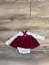 Just One You 2pc Berry Print Bodysuit & Cord Jumper White sz Newborn