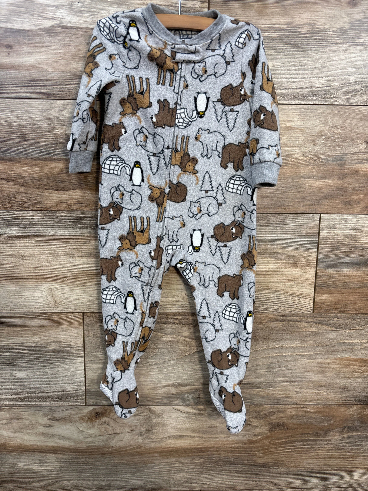 Simple Joys Animal Print Blanket Sleeper Grey sz 12m - Me n Mommy To Be