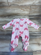 Carter's Waffle Knit Butterfly Print Sleeper Pink sz 3m