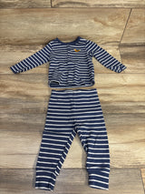 Just One You 2pc Fox Embroidered Striped Shirt & Pants Set Navy sz 9m