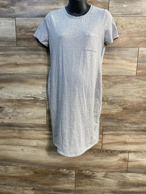 A Pea In The Pod Striped Dress Grey sz Large - Me n Mommy To Be