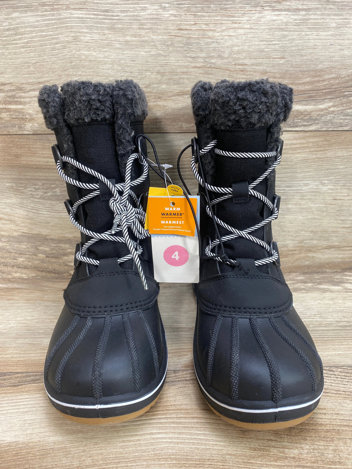 NEW Cat & Jack Kit Black Winter Boots sz 4Y