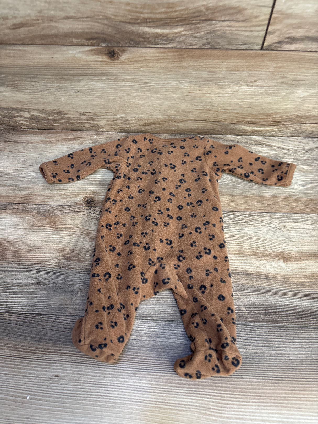 Just One You Leopard Print Blanket Sleeper Brown sz Newborn