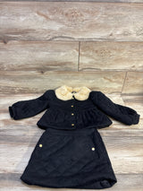 Janie & Jack 2pc The Sueded Peplum Jacket & Skirt Set Black sz 3-4T