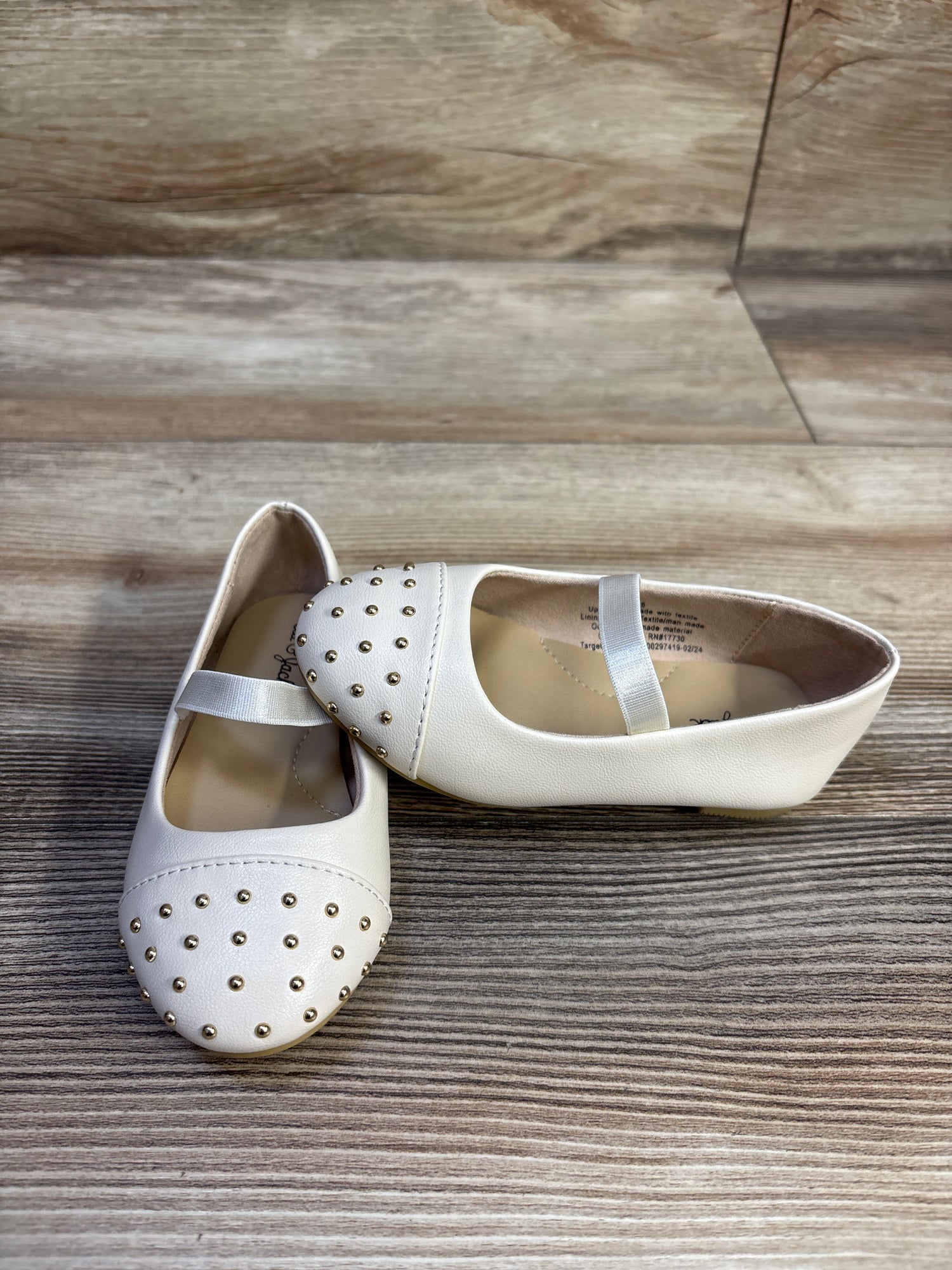 Cat & Jack Studded Ballet Flats Cream sz 6c