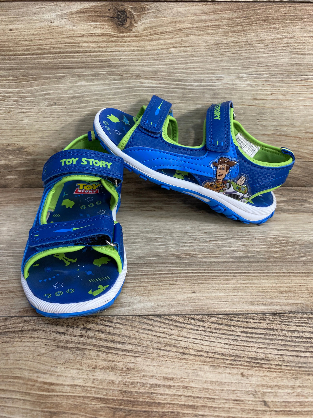 Toy Story Blue Sandals Woody & Buzz sz 11c