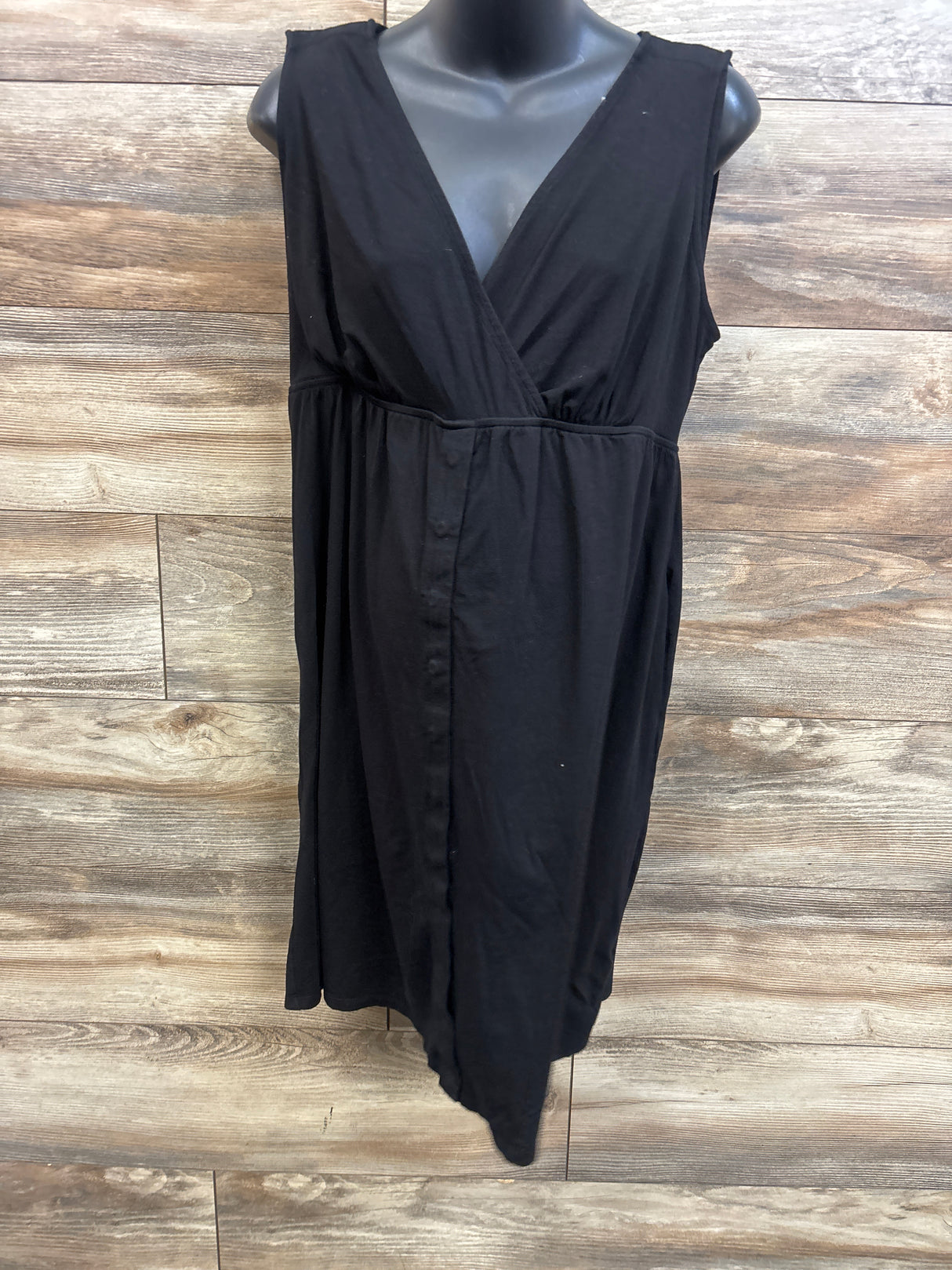 Motherhood Maternity 3 in 1 Labor Delivery and Nursing Gown Black sz Large