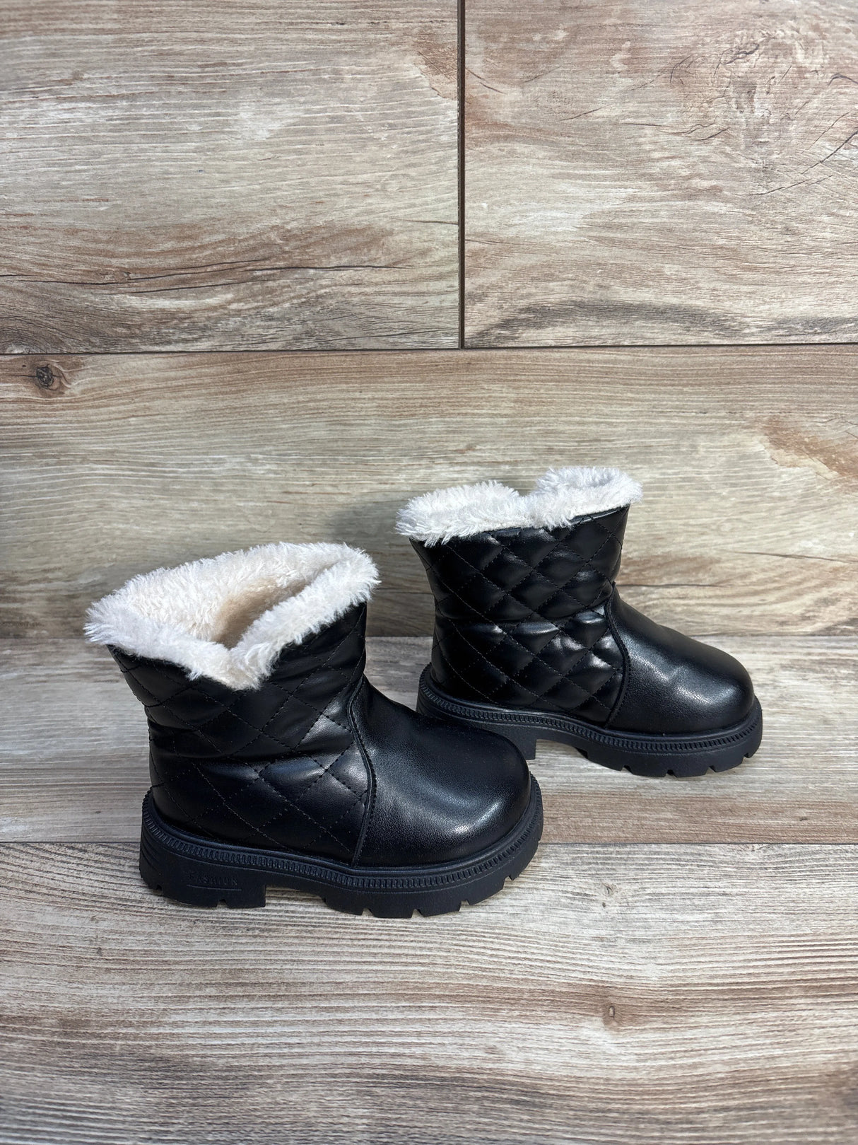 Fur Lined Fashion Boots, Black sz 9c