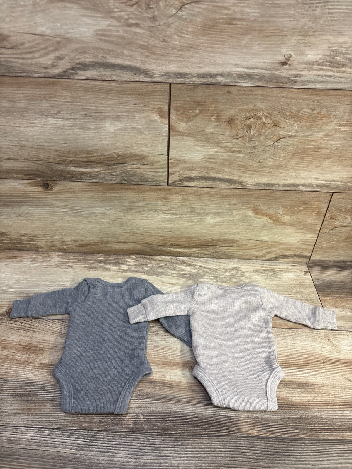 Simple Joys 2pk Waffle Knit Bodysuits Grey sz Preemie