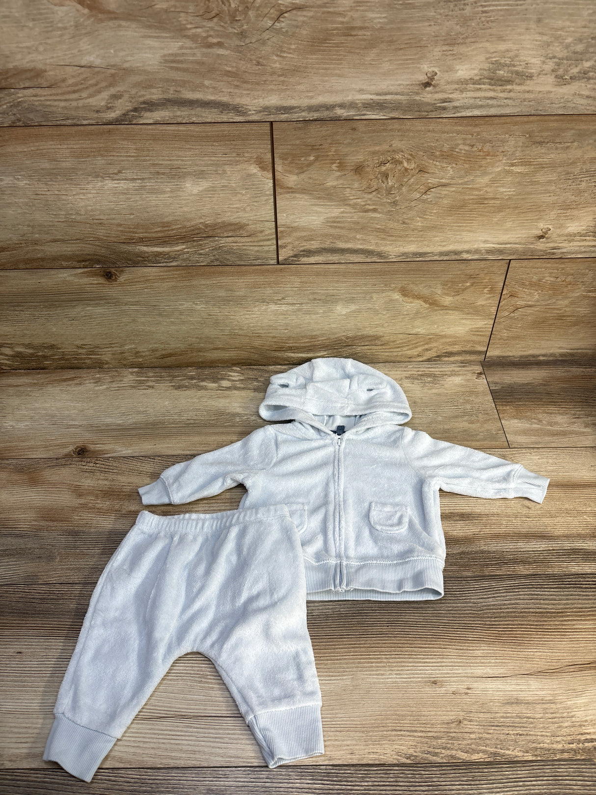 Carter's 2pc Terry Cloth Full Zip Hoodie & Pants Blue sz 3m