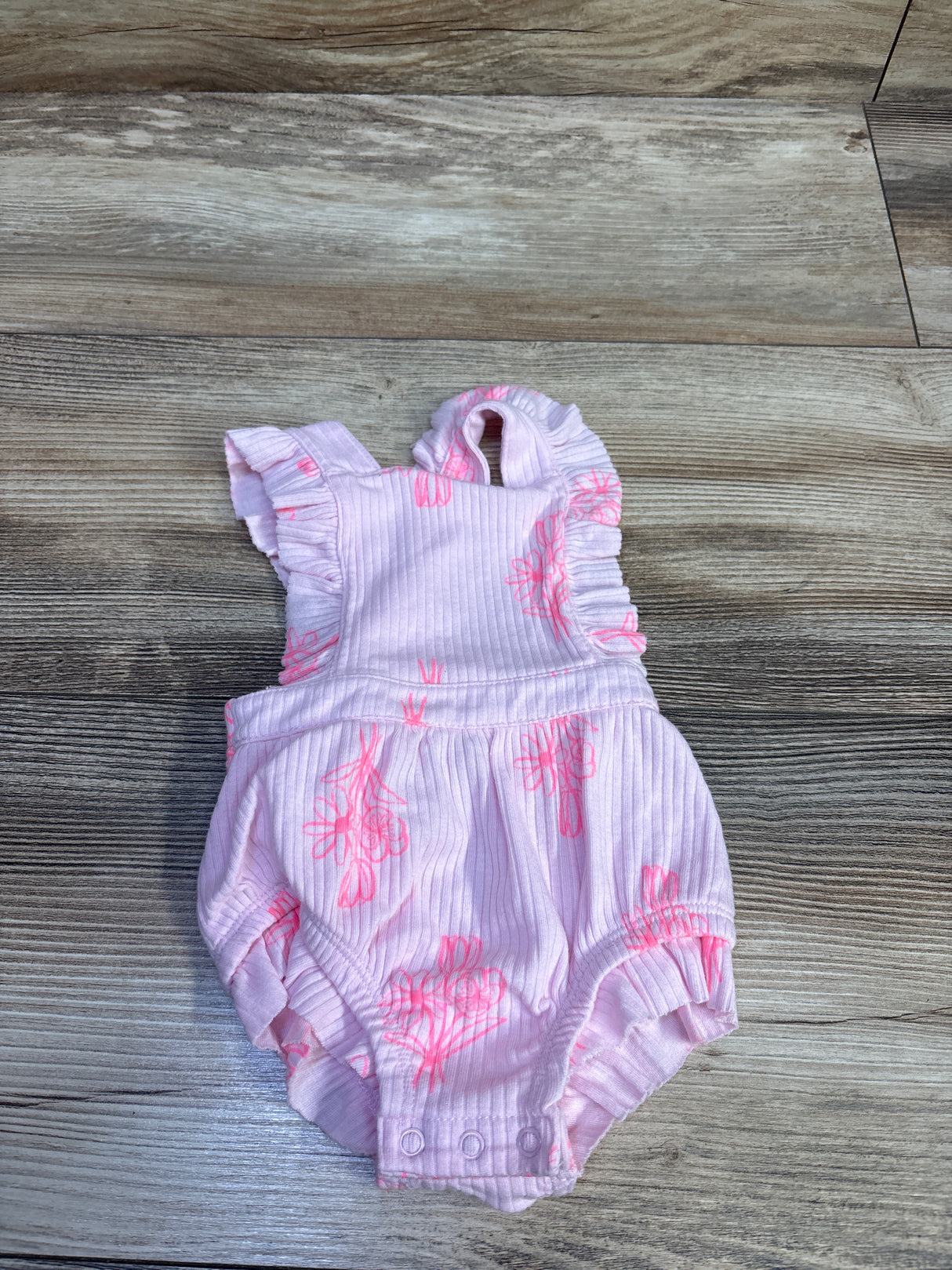 Cat & Jack Ribbed Bubble Romper Pink sz Newborn