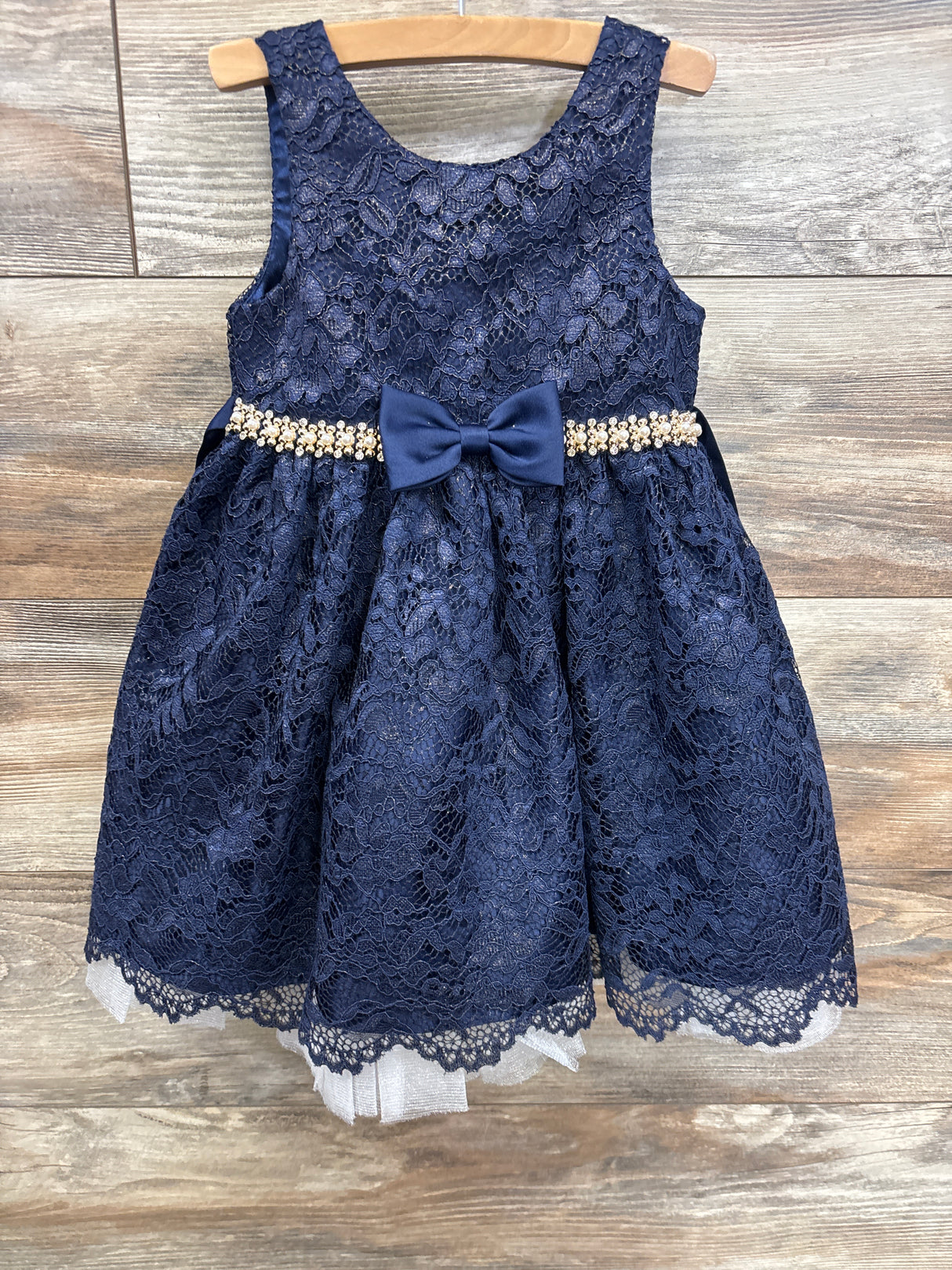 American Princess Navy Formal Lace Dress sz 3T