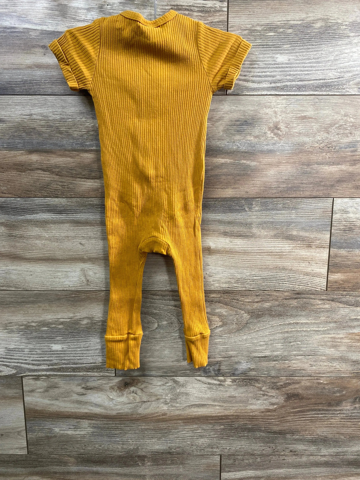 Orcas Lucille Short Sleeve Henley Romper in Butterscotch sz 18-24m