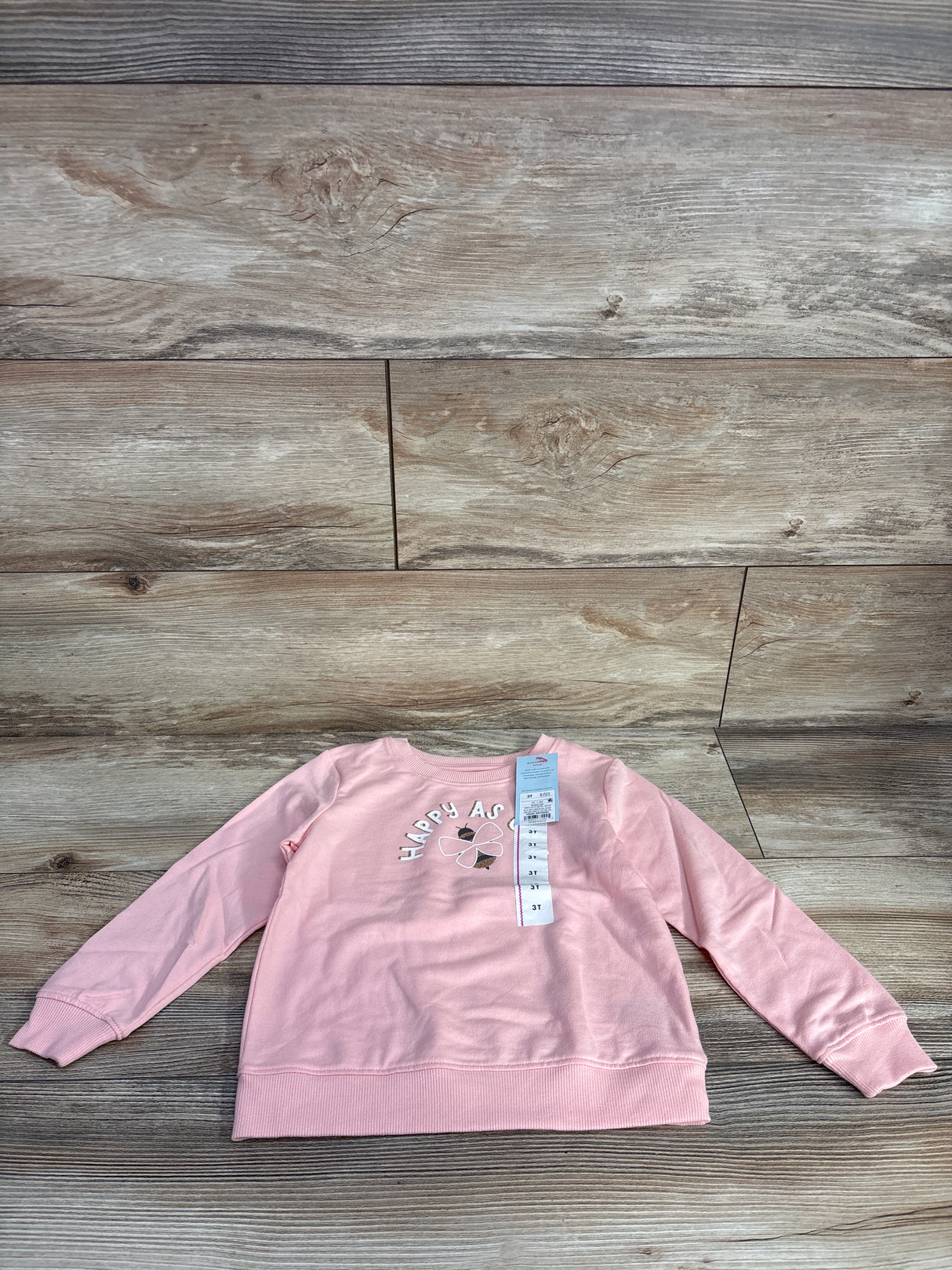 NEW Cat & Jack Happy As Can Bee Pull Over Sweater Pink sz 3T