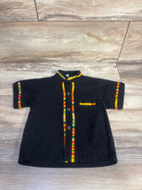 Mexican Guayabera Button-Up Shirt Black sz 2T