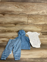 NEW Just One You 3pc Hooded Full Zip Jacket Set Blue sz 6m