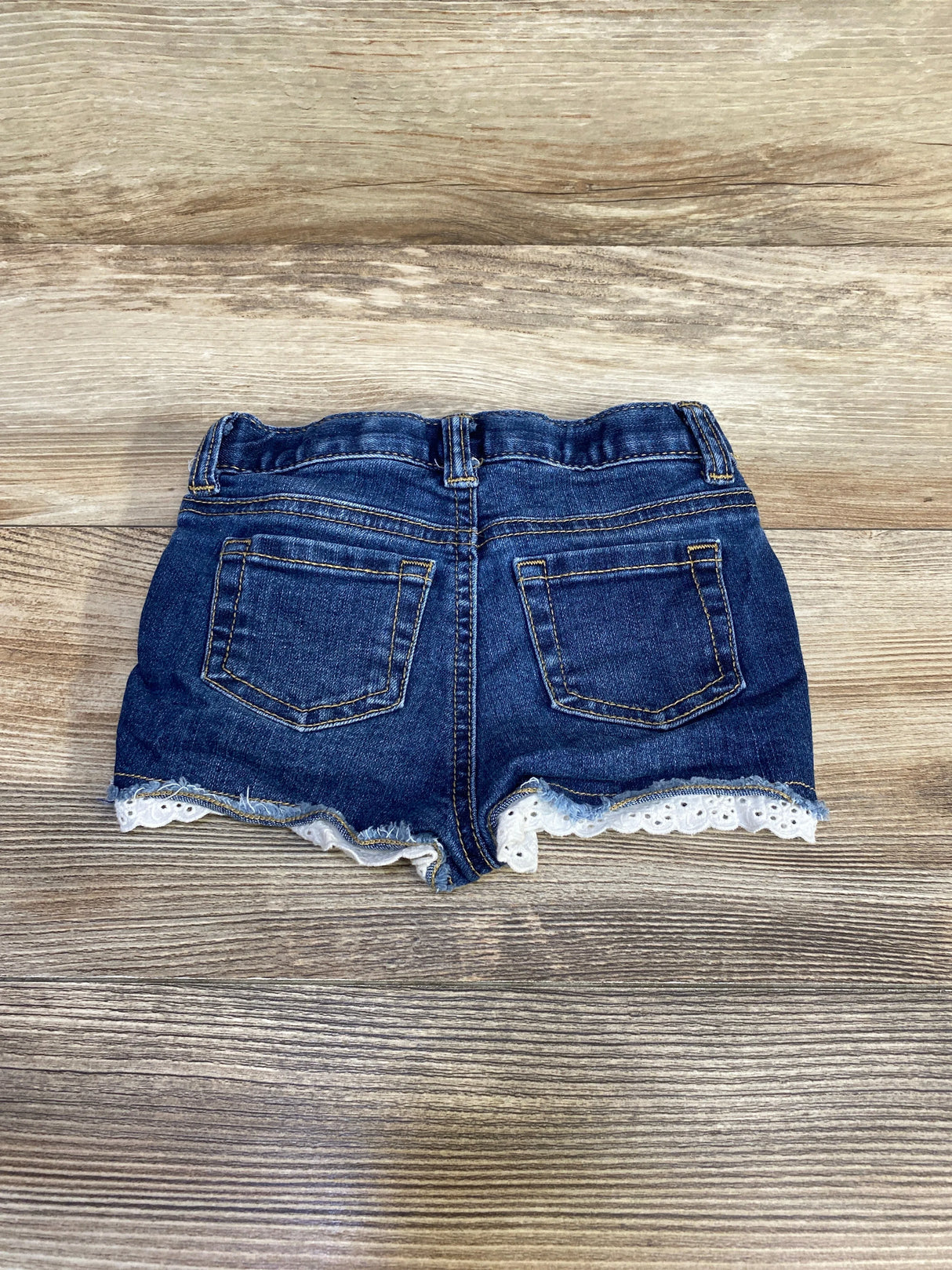Cat & Jack Eyelet Trim Denim Shorts Blue sz 18m