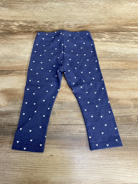 Pekkle Heart Print Leggings Blue sz 18m - Me n Mommy To Be