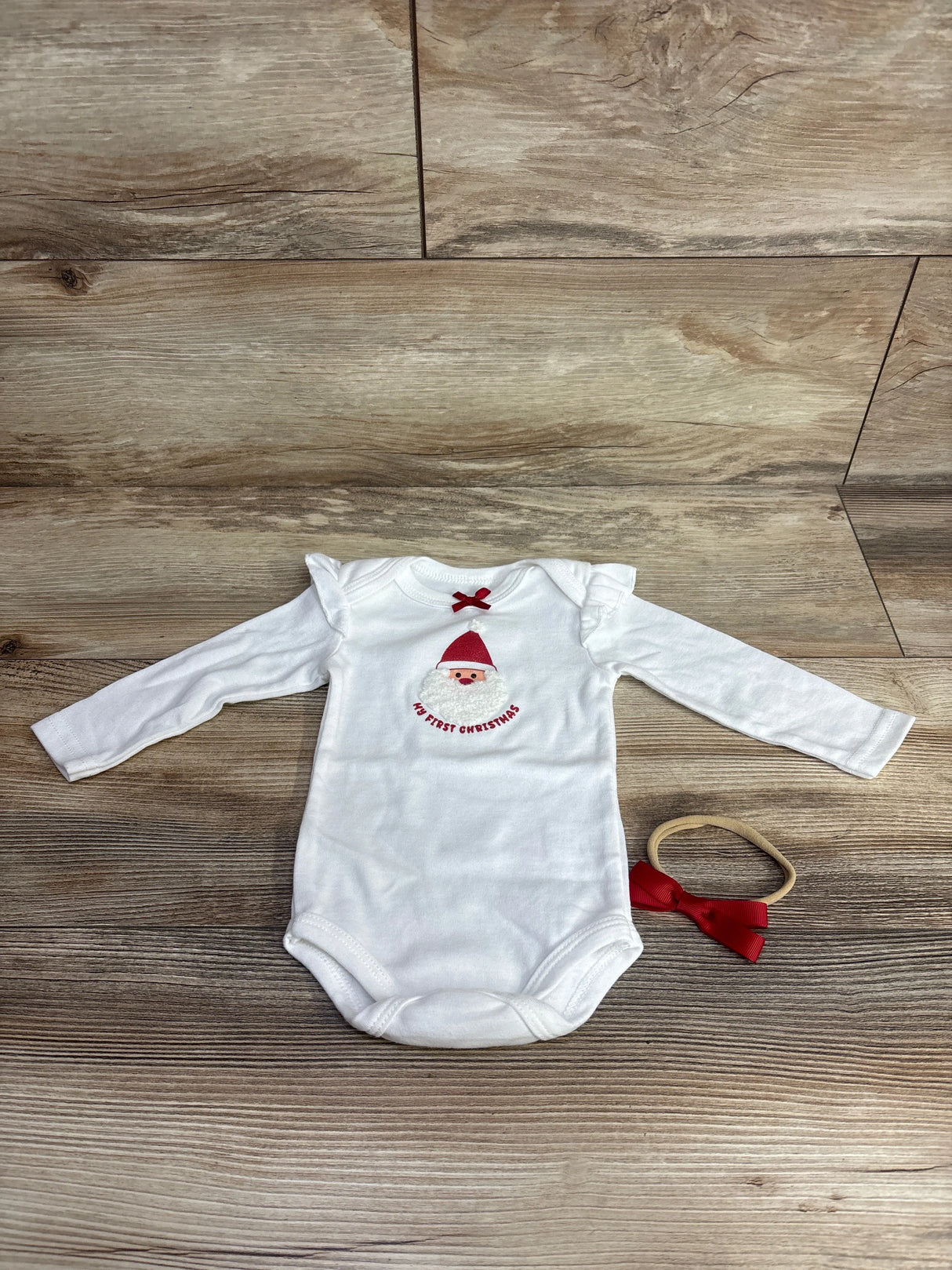 Lila & Jack 2pc My First Christmas Bodysuit & Headband Set White sz 6-9m
