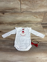 Lila & Jack 2pc My First Christmas Bodysuit & Headband Set White sz 6-9m