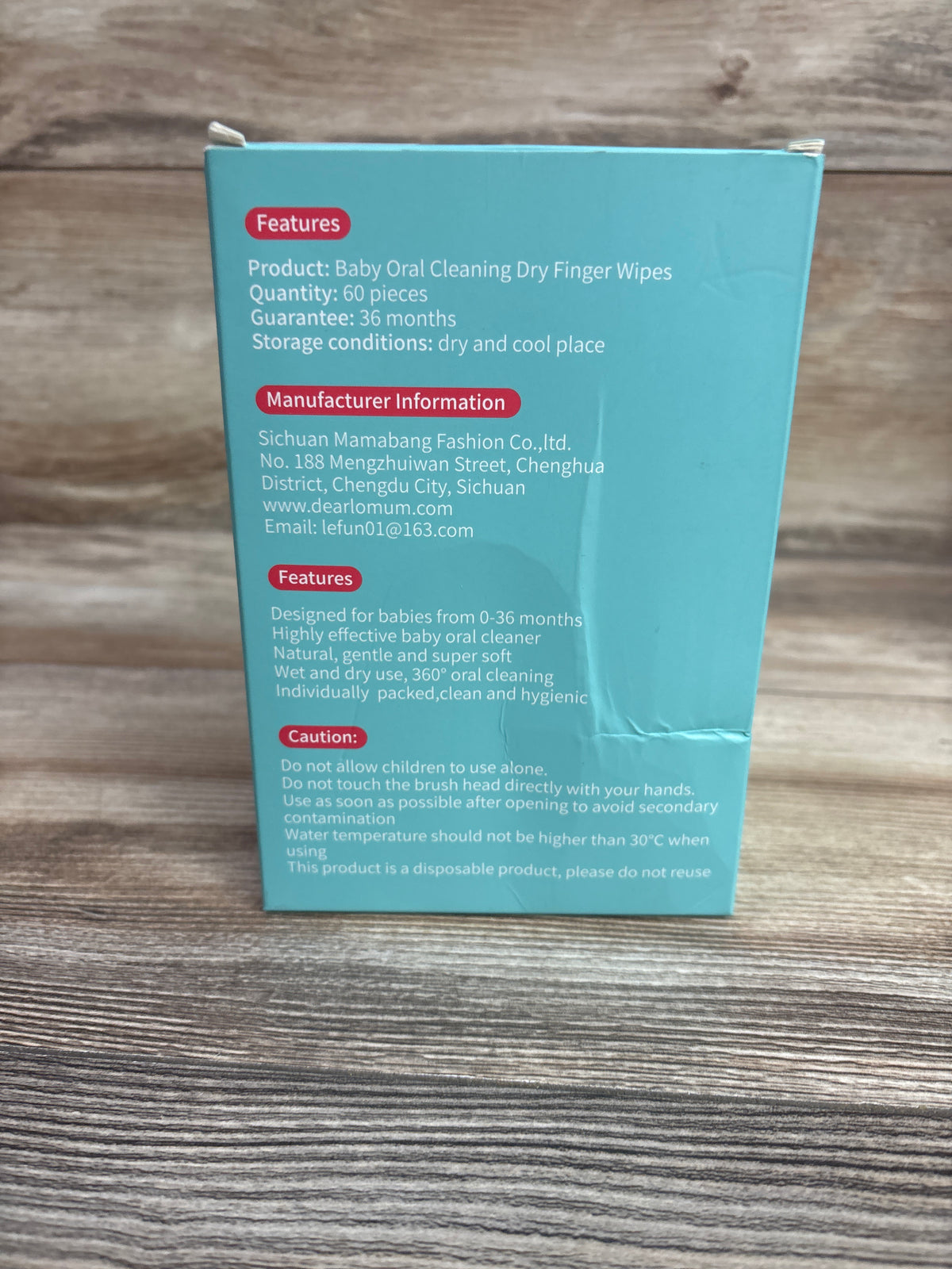 NEW Dearlomum Baby Oral Cleaning Dry Finger Wipes 32ct 0-36m