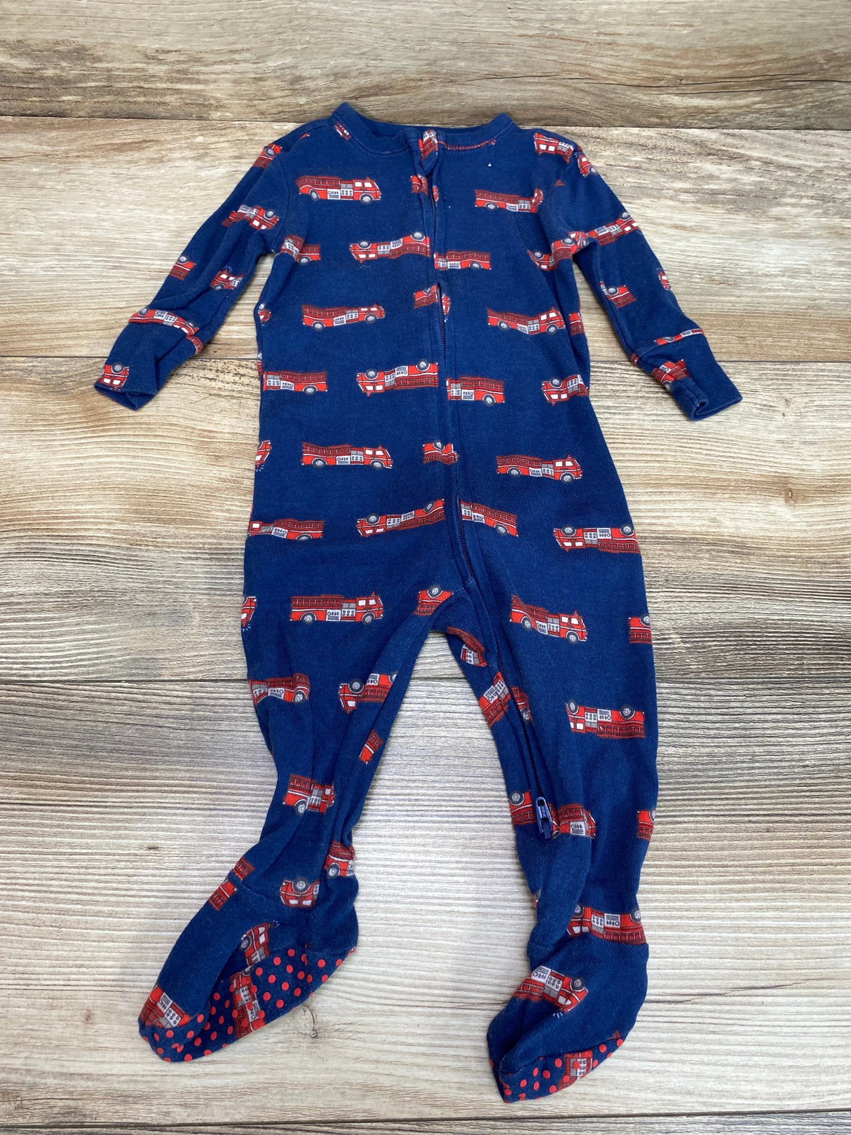 Old Navy Firetruck Print Sleeper Blue sz 3-6m