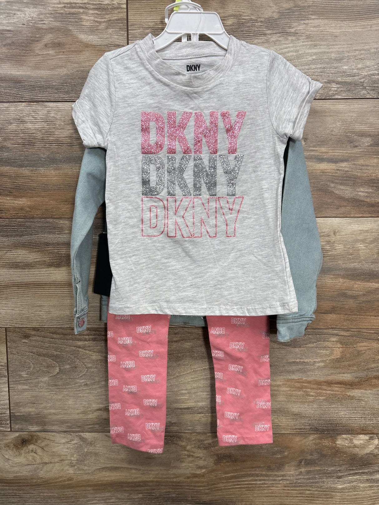 NEW DKNY 3pc Denim Jacket Set Blue sz 4T