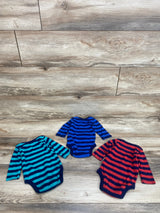 Simple Joys 3pk Striped Bodysuits Blue sz 0-3m