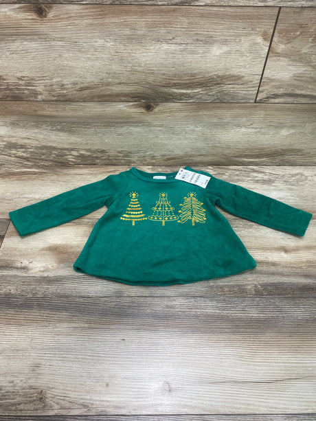 NEW First Impressions Tree Velour Top Green sz 12m - Me n Mommy To Be