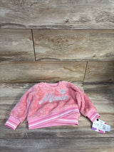 NEW Disney Junior Minnie Mouse Faux Fur Sweatshirt Pink sz 12m
