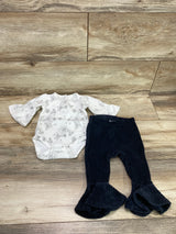 RZ By Rachel Zoe 2pc Floral Bodysuit & Pants White sz 3-6m