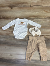 Child Of Mine 3pc Long Sleeve Bodysuit Set White sz 0-3m