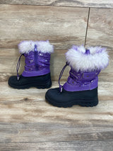 Dream Pairs Girls Faux Fur Winter Snow Boots Purple Sz 12c