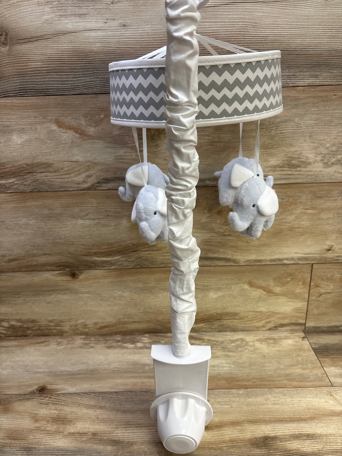 Trend Lab Dove Gray Chevron Musical Crib Mobile