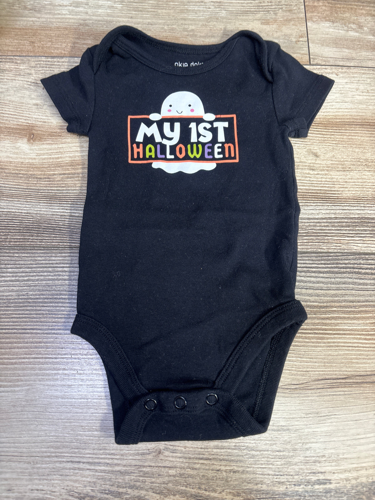 Okie Dokie My 1st Halloween Bodysuit Black sz 6m